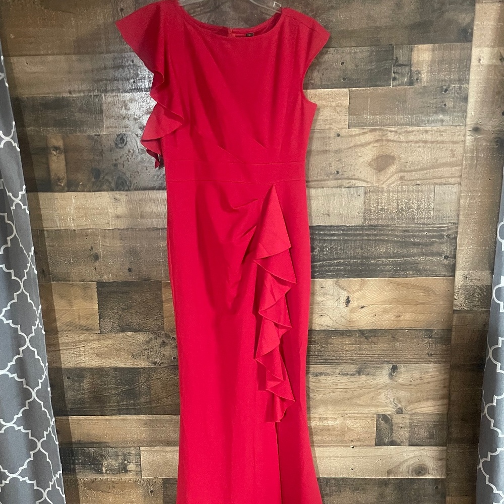 Women's Split Bodycon Mermaid Ruffles Elastic Evening Cocktail Long Dress